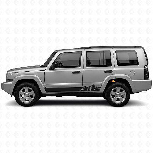 Calcomanía lateral de vinilo con rayas anchas de montañas para Jeep Commander 2006-2010_1
