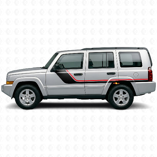 Vinilo lateral de rayas gemelas para Jeep Commander 2006-2010_1