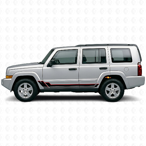 Calcomanía de vinilo de franjas gemelas para paneles laterales para Jeep Commander 2006-2010