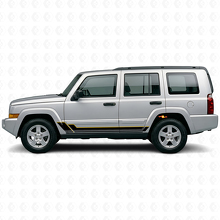 Calcomanía de vinilo de franjas gemelas para paneles laterales para Jeep Commander 2006-2010_2