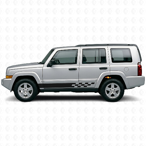 Vinilo lateral de rayas a cuadros para Jeep Commander 2006-2010
