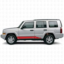 Juego de calcomanías laterales de vinilo con franjas curvas para Jeep Commander 2006-2010_3