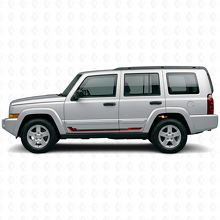 Calcomanía de vinilo con rayas laterales estilo racing para Jeep Commander 2006-2010_3