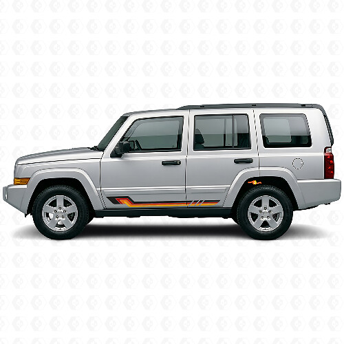 Calcomanía Vinilo de Rayas Laterales Estilo Vintage para Jeep Commander 2006-2010