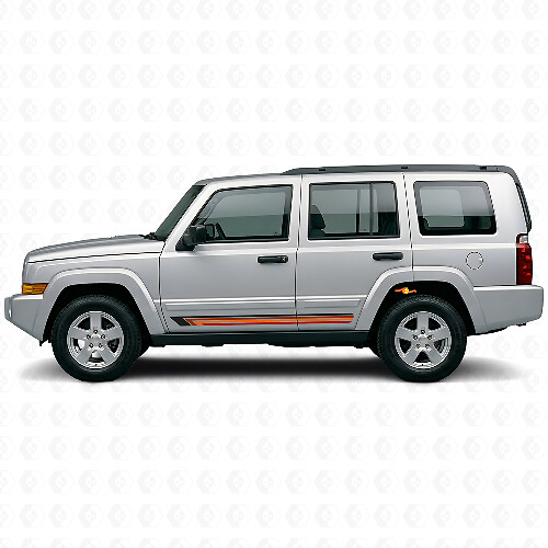 Vinilos Laterales de Rayas Rectas Vintage para Jeep Commander 2006-2010_1