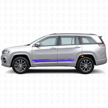 Calcomanía de vinilo con franjas laterales curvas a cuadros para Jeep Commander Meridian 2021+_2