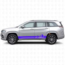 Calcomanía lateral de vinilo con franjas anchas de montañas para Jeep Commander Meridian 2021+_2