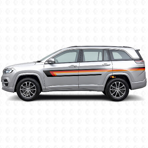 Vinilo adhesivo de triple raya para puerta lateral para Jeep Commander Meridian 2021+