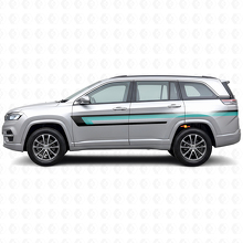 Vinilo adhesivo de triple raya para puerta lateral para Jeep Commander Meridian 2021+_2