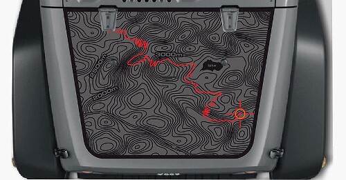 Vinilo adhesivo para capó con mapa topográfico para Jeep Wrangler TJ LJ JK Unlimited