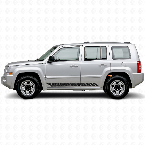 Calcomanía de vinilo lateral con franjas estilo topográfico para Jeep Patriot 2007-2017