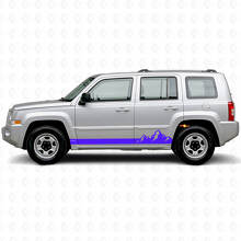 Calcomanía lateral de vinilo de rayas finas de montañas para Jeep Patriot 2007-2017_2