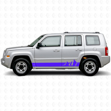 Calcomanía lateral de vinilo con franjas anchas de montañas para Jeep Patriot 2007-2017_2