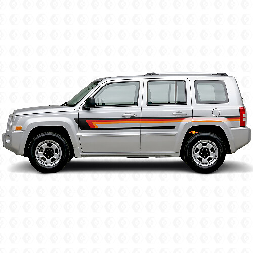 Vinilo adhesivo de rayas triples para la puerta lateral del Jeep Patriot 2007-2017