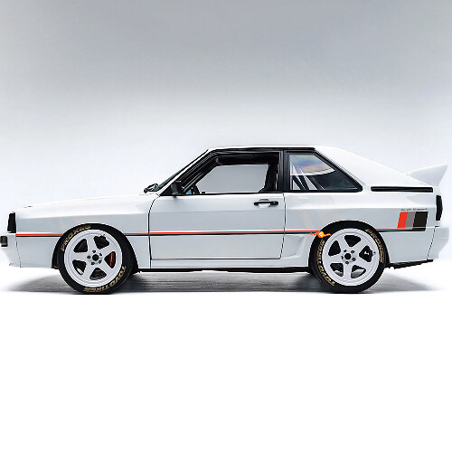 Vinilo adhesivo de franjas laterales estilo vintage para Audi Quattro Coupé 1980