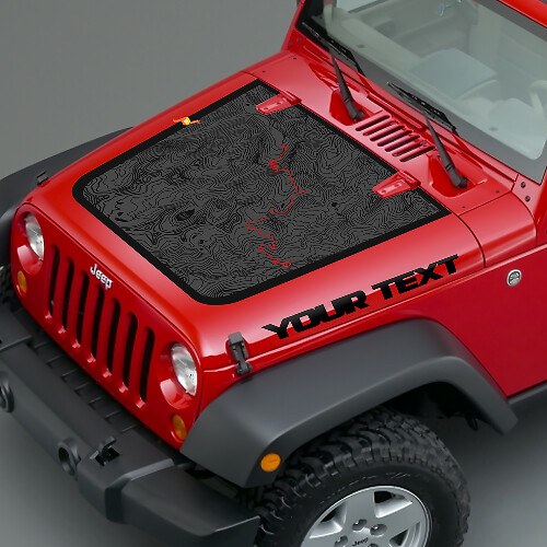 Jeep Wrangler Blackout BLACK BEAR edición PASS mapa viaje de aventura Vinilo Hood Sticker Calcomanía TJ LJ JK Unlimited
