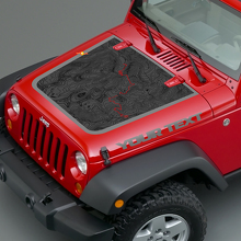 Calcomanía de Vinilo para Capó Estilo Mapa Topográfico para Jeep Wrangler TJ LJ JK Unlimited 3