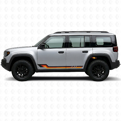 Calcomanía de vinilo de rayas laterales estilo vintage para Jeep Recon 2026+