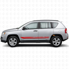 Vinilo de franjas laterales curvas a cuadros para Jeep Compass 2007-2016_3