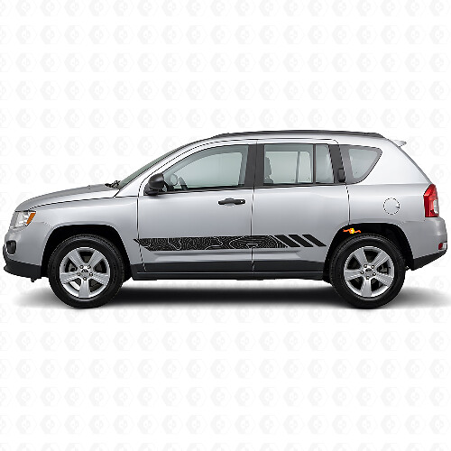 Vinilo lateral con diseño de franjas estilo topográfico para Jeep Compass 2007-2016