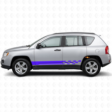 Calcomanía lateral de vinilo con franjas a cuadros para Jeep Compass 2007-2016_2