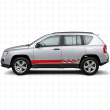 Calcomanía lateral de vinilo con franjas a cuadros para Jeep Compass 2007-2016_3