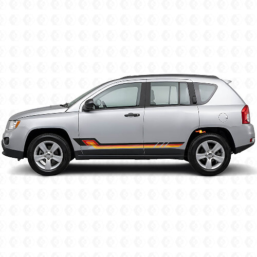 Vinilo adhesivo de franjas laterales estilo vintage para Jeep Compass 2007-2016_1