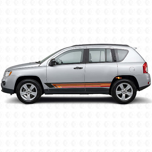 Vinilos Laterales de Rayas Rectas Vintage para Jeep Compass 2007-2016_1
