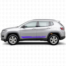 Calcomanía de vinilo con franjas laterales curvas a cuadros para Jeep Compass 2016+_2