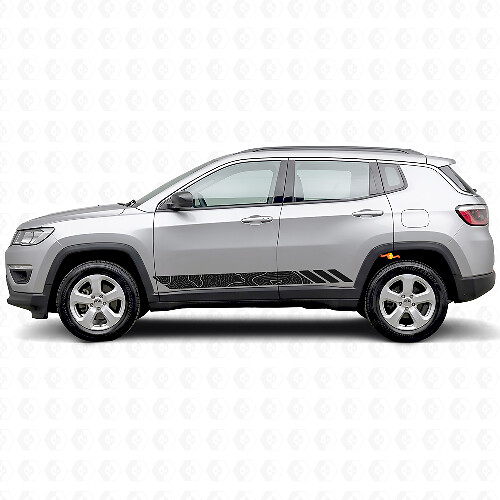Vinilo lateral de rayas estilo topográfico para Jeep Compass 2016+_1