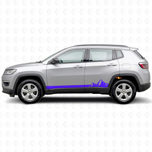 Calcomanía de vinilo lateral con rayas delgadas de montañas para Jeep Compass 2016+_2