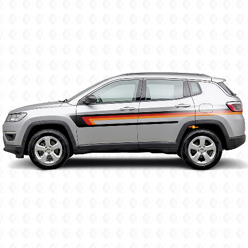 Vinilo adhesivo de franjas triples para puerta lateral Jeep Compass 2016+_1