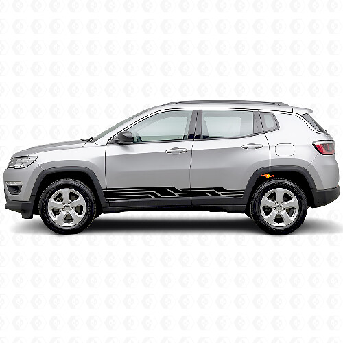 Vinilo lateral con rayas entrelazadas para Jeep Compass 2016+_1