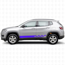 Vinilo adhesivo lateral con rayas a cuadros para Jeep Compass 2016+_2