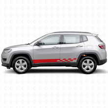 Vinilo adhesivo lateral con rayas a cuadros para Jeep Compass 2016+_3