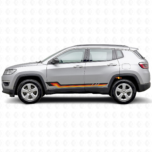 Calcomanía de vinilo con franjas laterales estilo vintage para Jeep Compass 2016+_1