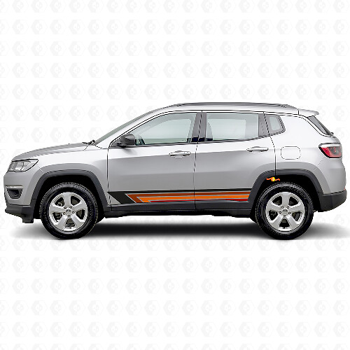 Tira lateral de vinilo con rayas rectas vintage para Jeep Compass 2016+_1