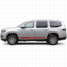 Calcomanía de vinilo con rayas laterales curvas ajedrezadas para Jeep Wagoneer 2022+_3