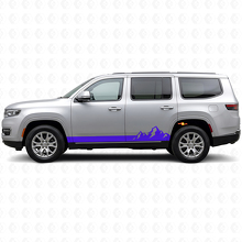 Vinilo lateral de rayas finas con montañas para Jeep Wagoneer 2022+_2
