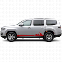 Vinilo lateral de rayas finas con montañas para Jeep Wagoneer 2022+_3