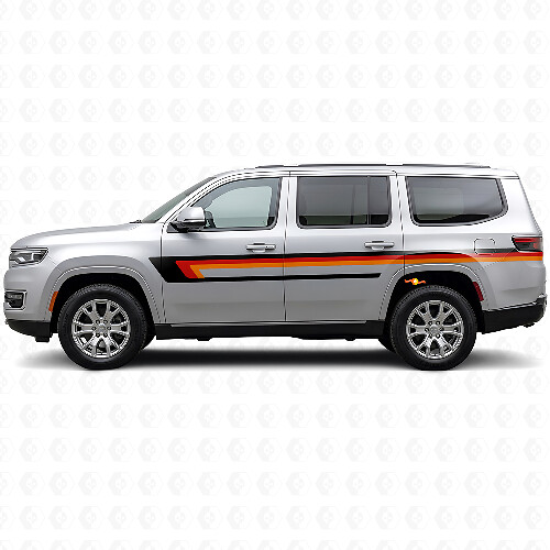 Vinilo Decorativo de Tiras Triples para la Puerta del Jeep Wagoneer 2022+_1