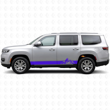 Pegatinas laterales de vinilo con diseño de montañas para Jeep Wagoneer 2022+_2