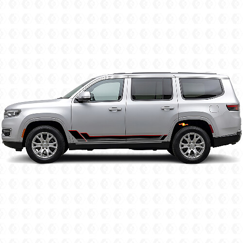 Calcomanía de vinilo en franjas gemelas para paneles laterales para Jeep Wagoneer 2022+_1
