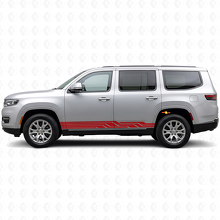 Calcomanía lateral de vinilo con rayas entrelazadas para Jeep Wagoneer 2022+_3