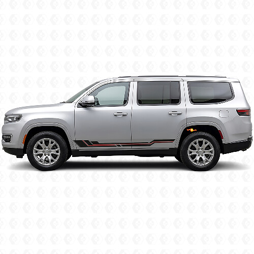 Vinilo adhesivo para panel lateral con líneas curvas para Jeep Wagoneer 2022+_1