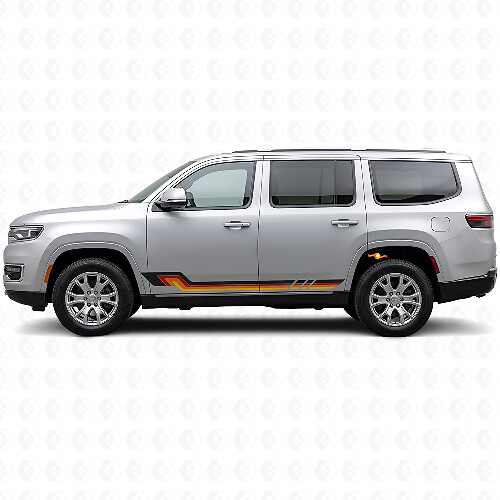 Calcomanía de vinilo con rayas laterales de estilo vintage para Jeep Wagoneer 2022+_1