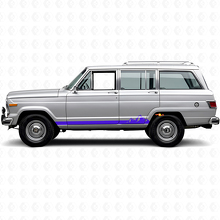 Vinilo lateral de franjas finas de montañas para Jeep Wagoneer 1963-1991_2