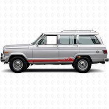Vinilo lateral de franjas finas de montañas para Jeep Wagoneer 1963-1991_3