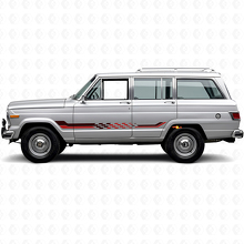 Calcomanía de vinilo con franjas laterales de bandera a cuadros para Jeep Wagoneer 1963-1991_3