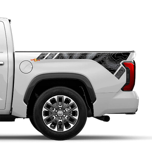Adhesivo de Vinilo Lateral Trasero Estilo Topográfico para Toyota Tundra 2022+